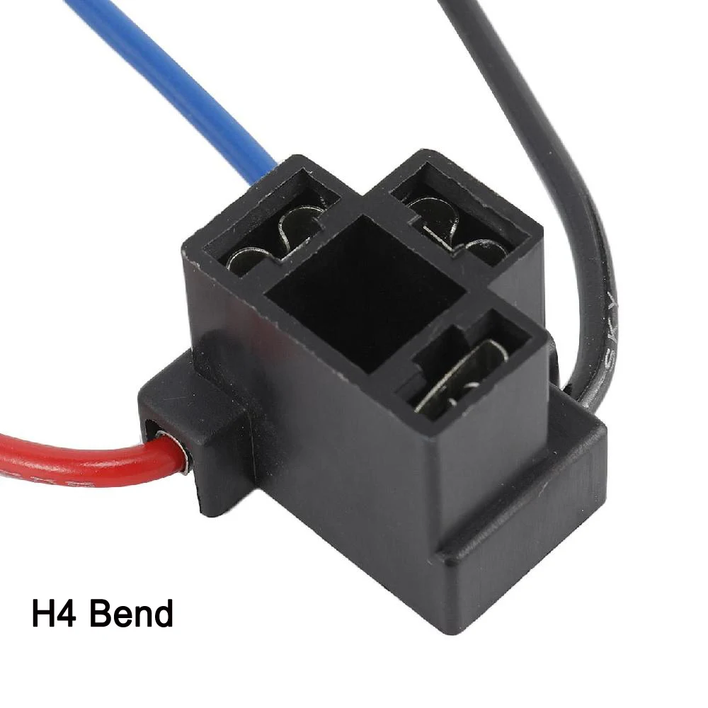 Oslamp 2x H1 H4 H7 H11 9006 Автомобильный светодиодный керамический держатель для фар, удлинитель автомобильного провода, галогенный адаптер, разъем для лампы - Цвет: H4 Bend
