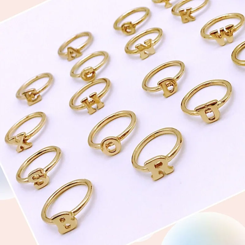 AD JZ25892/TRACYSGER/горячая Распродажа начальное кольцо с надписью Капитал|letter ring|ring