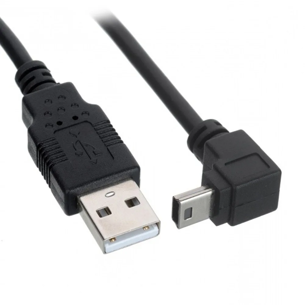 50 см 90 градусов угловой мини USB Тип B к 2 0 Мужской кабель для передачи данных и