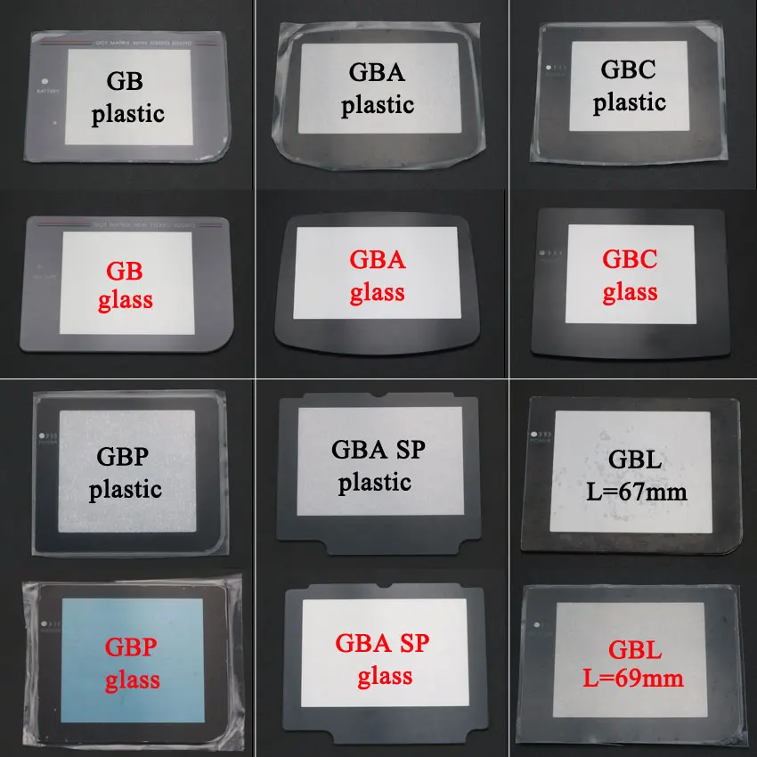 YuXi 5 шт. пластиковый стеклянный экран крышка объектива для Gameboy цветной светильник Adance для GB GBA SP GBC GBL GBP дисплей