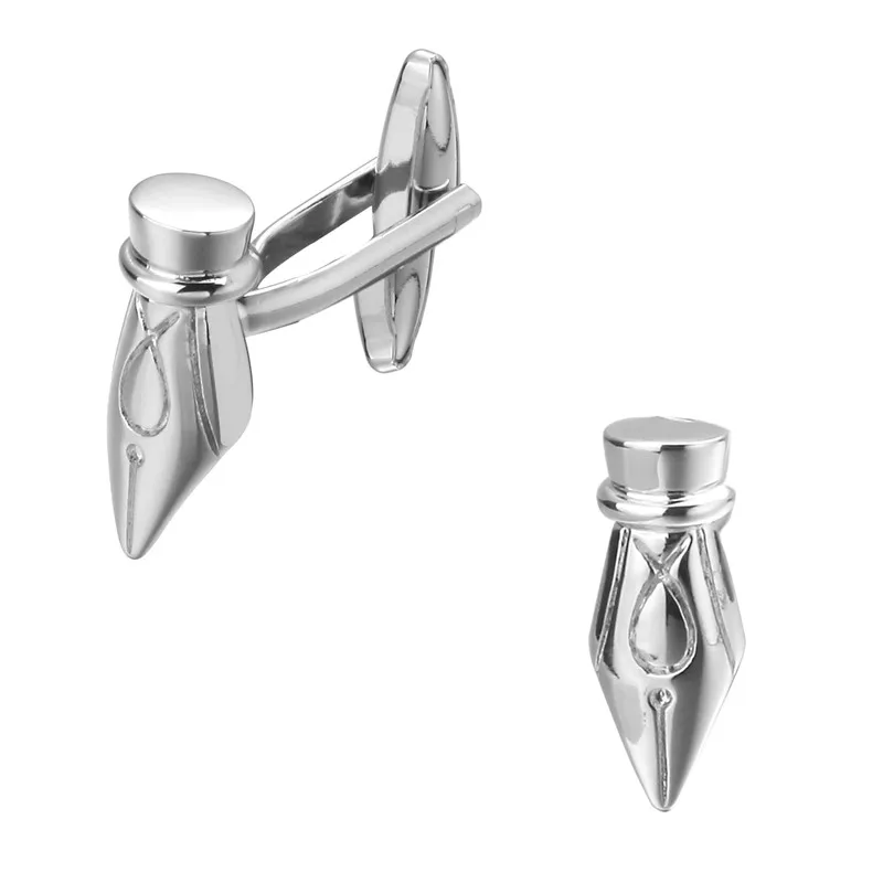 Рубашка на пуговицах с манжетами серебряные запонки ручкой для головы мужские