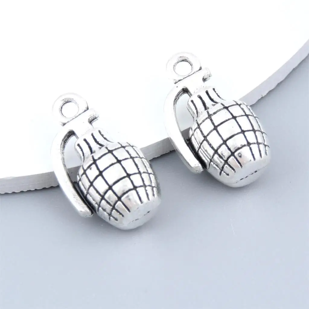 10 шт. серебристые ручные гранаты подвески металлические ожерелья мужские