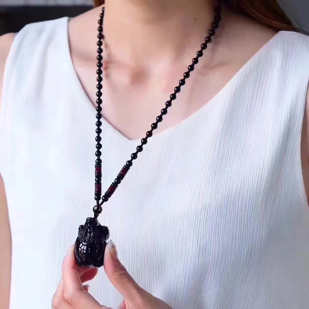 Прямая доставка уникальный природный черный обсидиан Вырезка дракон черепаха