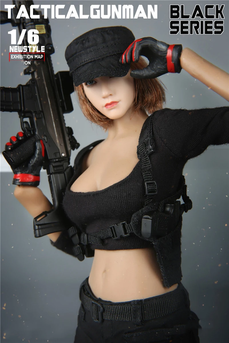 1/6 женский шутер черный набор для 12 дюймов Фигурка DIY | Игрушки и хобби
