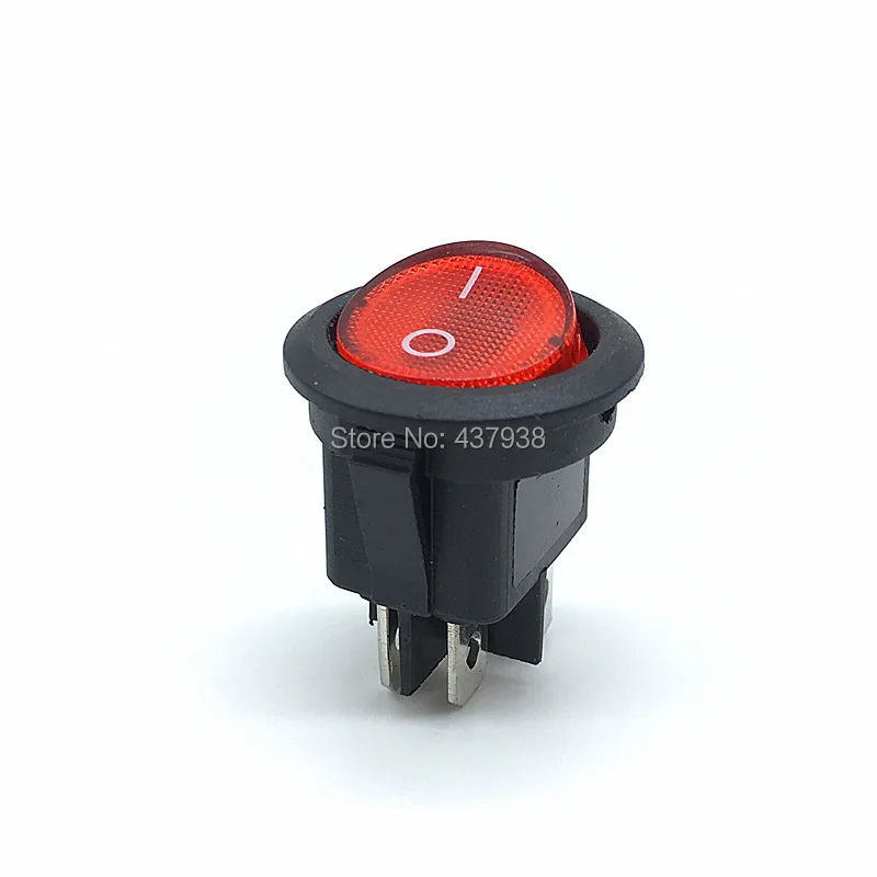 5 шт. KCD1 224N круглый Кулисный переключатель с светильник 4 Pin 6A 250 V/10A 125VAC лодочный переключатель оснастка SPST вкл. Выкл. Кулисный переключатель 2 положения