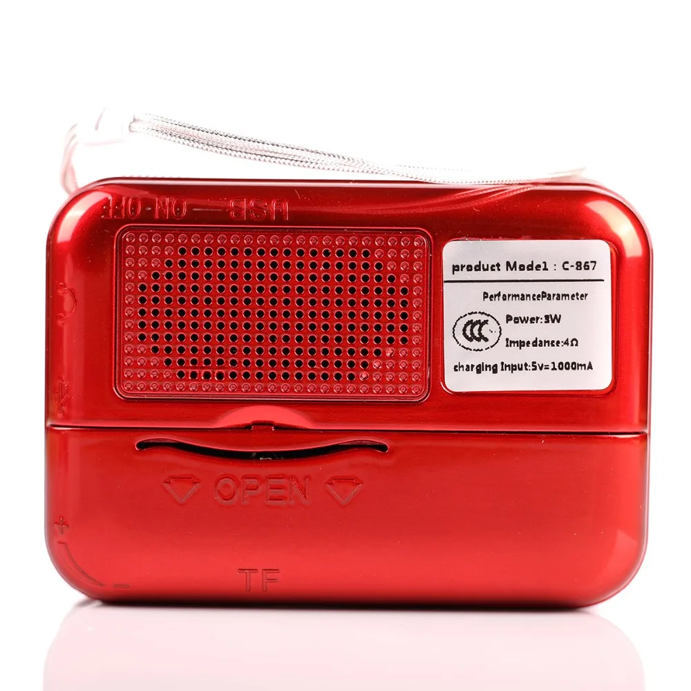 C 867 Портативный мини FM радио Динамик TF карта USB музыкальный плеер Противоугонная