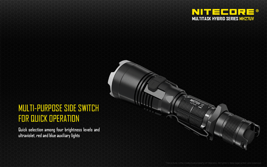 NITECORE MH27UV ультрафиолетовый светильник, перезаряжаемый на длинном расстоянии, наружный светильник с литиевой батареей