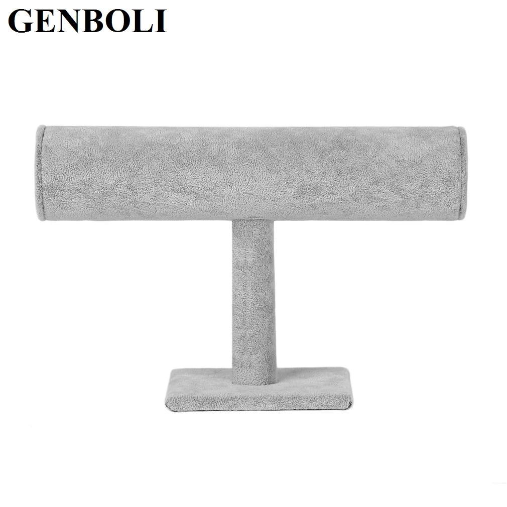 GENBOLI серый бархатный держатель дисплей стойка для ювелирных изделий браслет часы