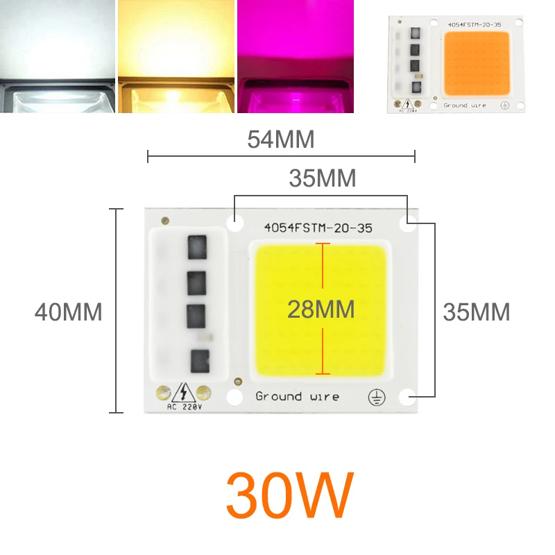 10Pcs COB 30W Kaguyahime светодиодный чип COB 10 шт. 20 Вт 30 Вт 50 Вт замена интегрированный чип растут полный спектр для прожектора лампы Открытый - Испускаемый цвет: 10Pcs COB 30W
