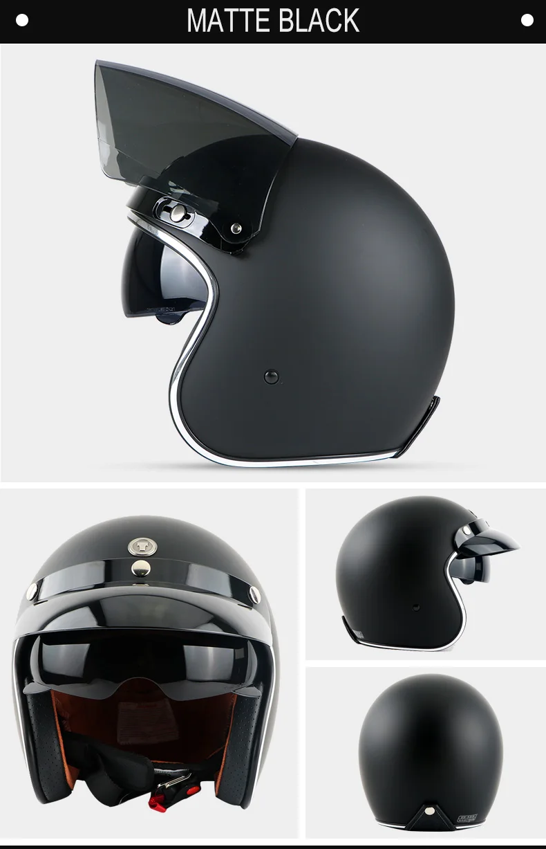 Moto rcycle шлем, Ретро стиль, с открытым лицом, 3/4, шлем, внутренний козырек, moto cross jet, Ретро шлем, мотоциклетный шлем T57 ECE