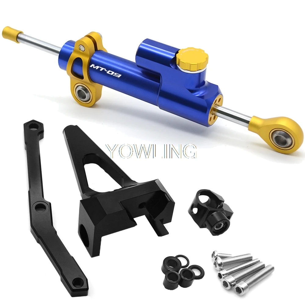 E MT-09 Мотоцикл амортизатор рулевого механизма cnc для Yamaha MT 09 MT09 MT-09 FZ-09 2013- Stabilizerlinear Обратный безопасности Управление кронштейн MT09 - Цвет: E MT-09