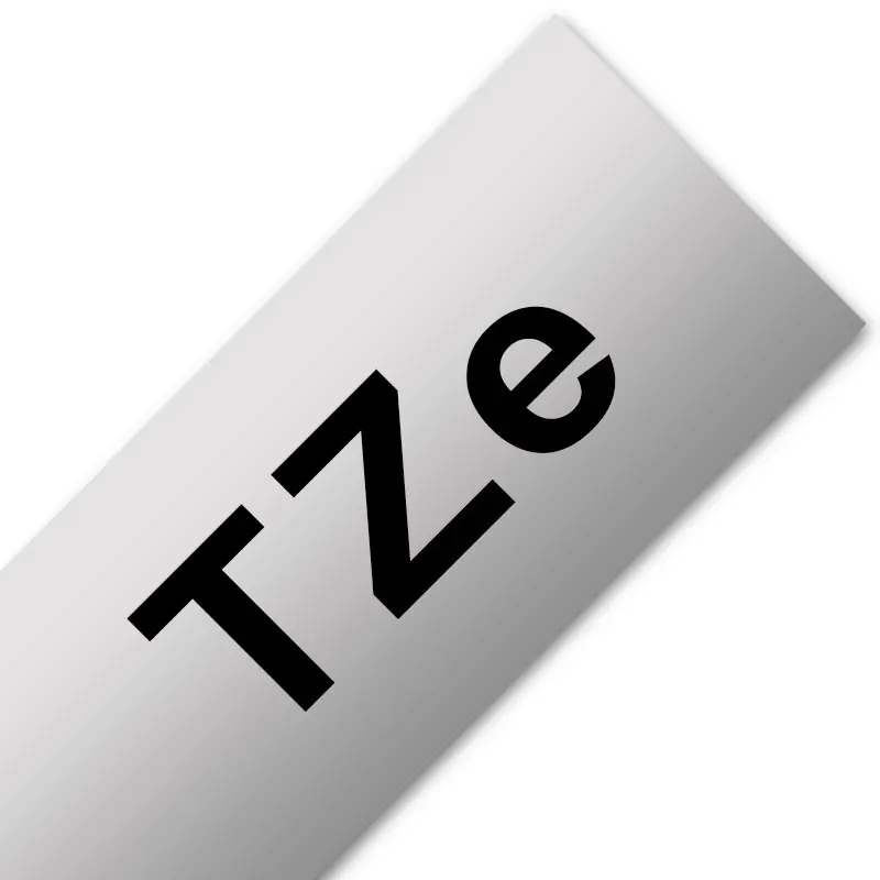 black on silver TZe231 стандартная ламинированная пленка 12 мм x 8 м Совместимость для Brother P-touch TZe ленты черный на белом принтере ленты TZe-231 производитель этикеток - Цвет: black on silver