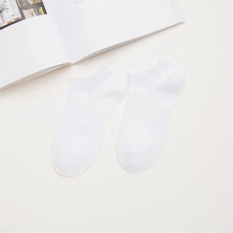 5 Pairs-White 5 пар/лот, мужские носки, хлопковые черные, белые, серые, синие, мужские носки, летние короткие носки-лодочки, мужские носки с закрытым носком, цена - Цвет: 5 Pairs-White