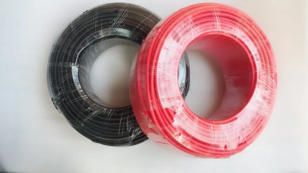 10 м 10AWG 6mm2 Солнечный Кабель красный или черный PV кабель провод медный проводник XLPE куртка сертификат tuv EU US