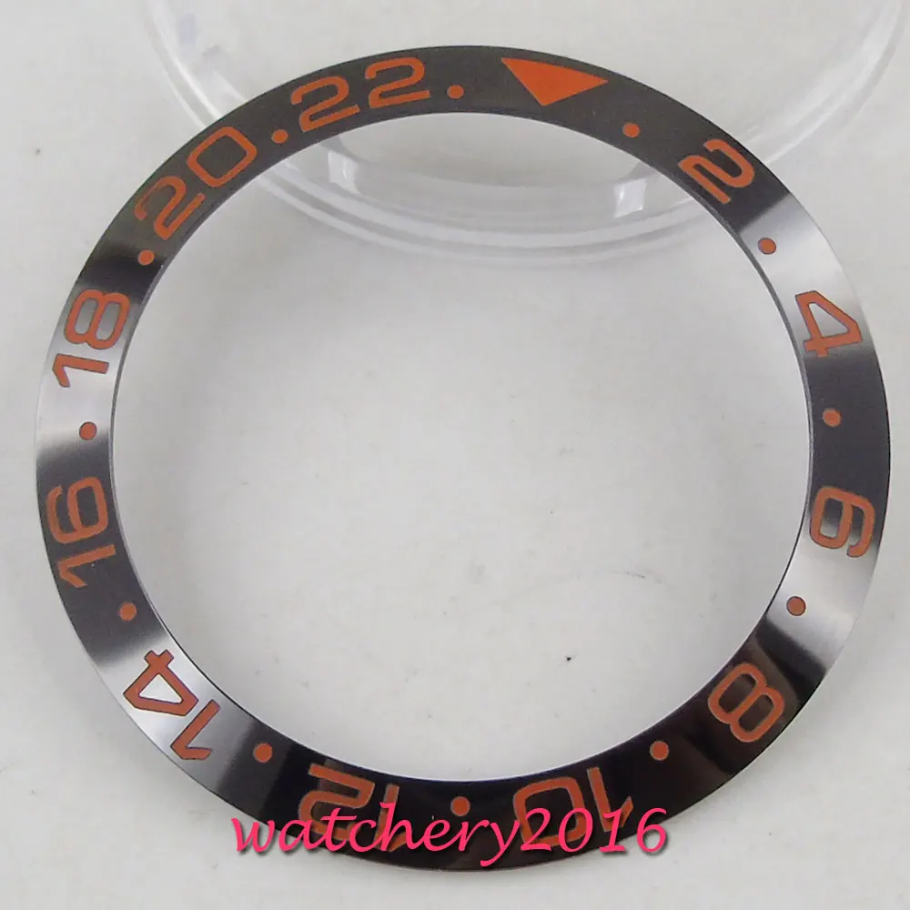 

CARVING 38mm black ceramic bezel orange marks insert for 40mm sub mens watch