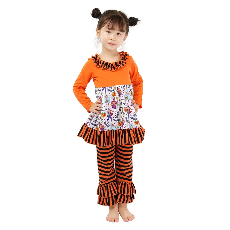 2018 New Halloween Designer Baby Clothes Wholesal Fall Outfit Toddler Kids Birthday Clothing Infant Girl Summer Pajamas Set | Мать и