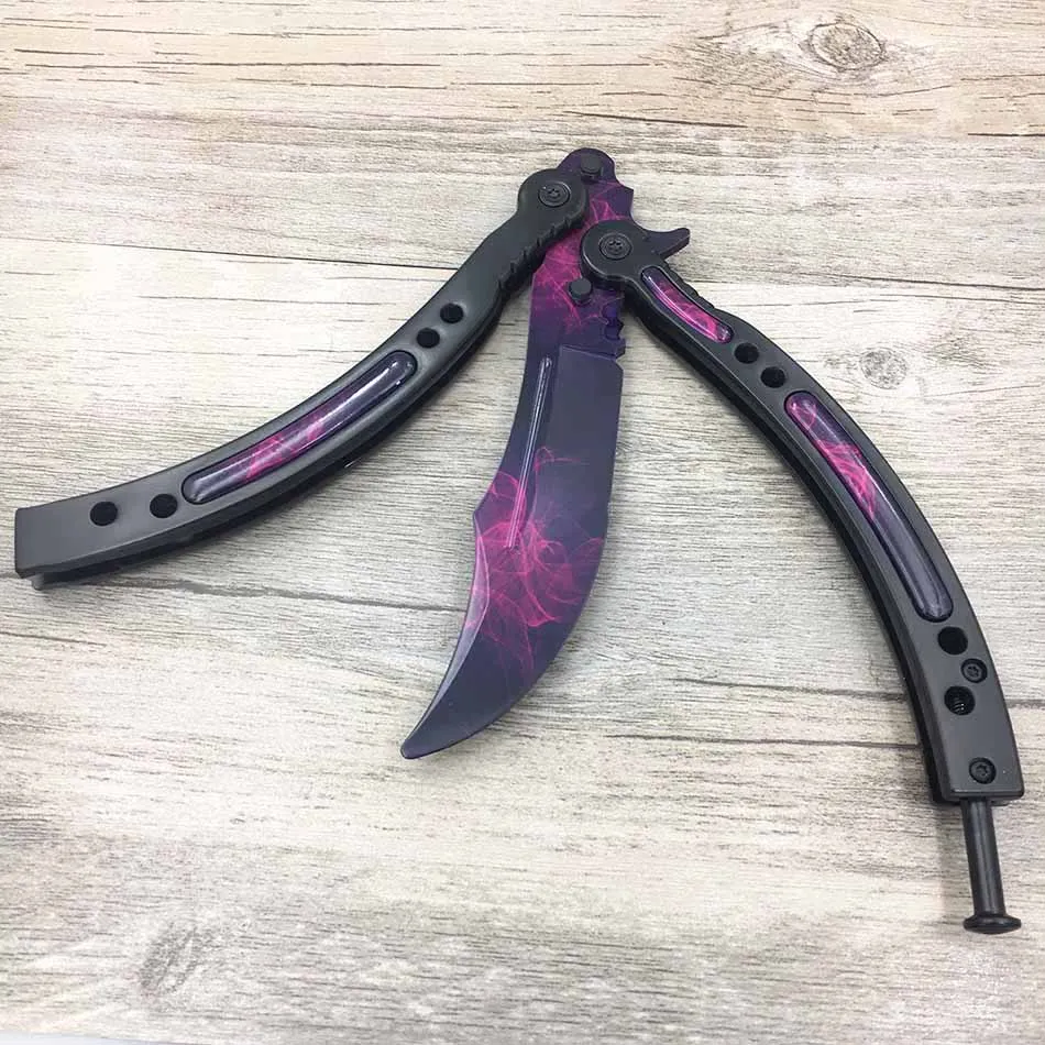 Прямая поставка бабочка в коробке для ножей CS GO Karambit нож практика складной нож бабочка нож для тренера чехол тупое лезвие без края инструмент