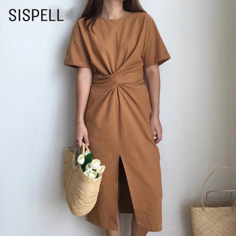 SISPELL бандажные платья с перекрестными ремешками для женщин платье круглым