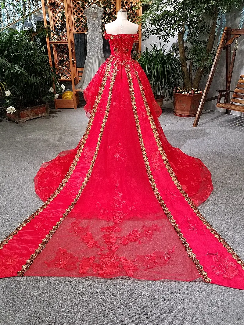 Красное Кружевное платье без рукавов с высоким и низким шлейфом|evening dress|long train prom