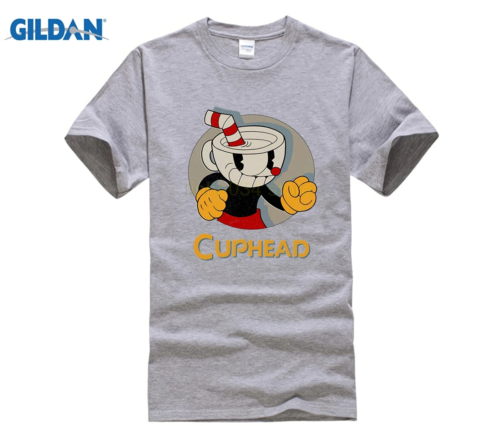 Gildan Cuphead Vintage Circle Boys Graphic T Shirt | Мужская одежда