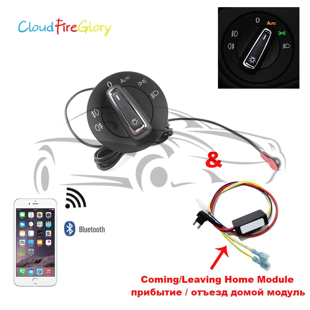 Cloudfireglory для переключения света фар свет Сенсор& C/L домашний модуль Bluetooth для VW Glof 7 MK7 2013
