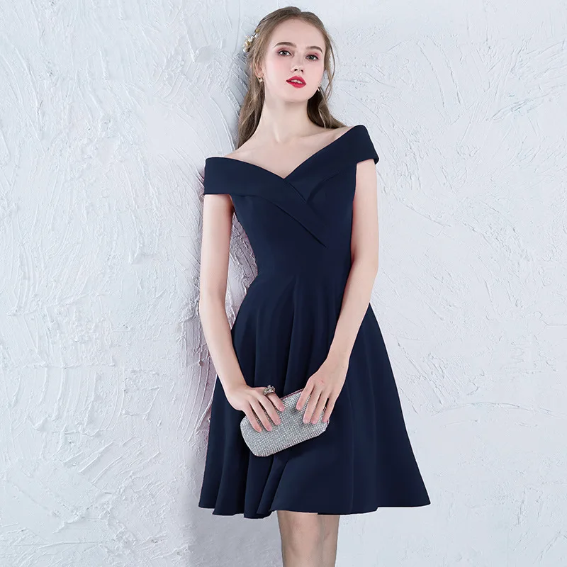 Коктейльные платья Изысканный v-образный вырез Vestidos Вечернее Para A Festa женское вечернее платье с асимметрией на одно плечо халат на молнии De Soir