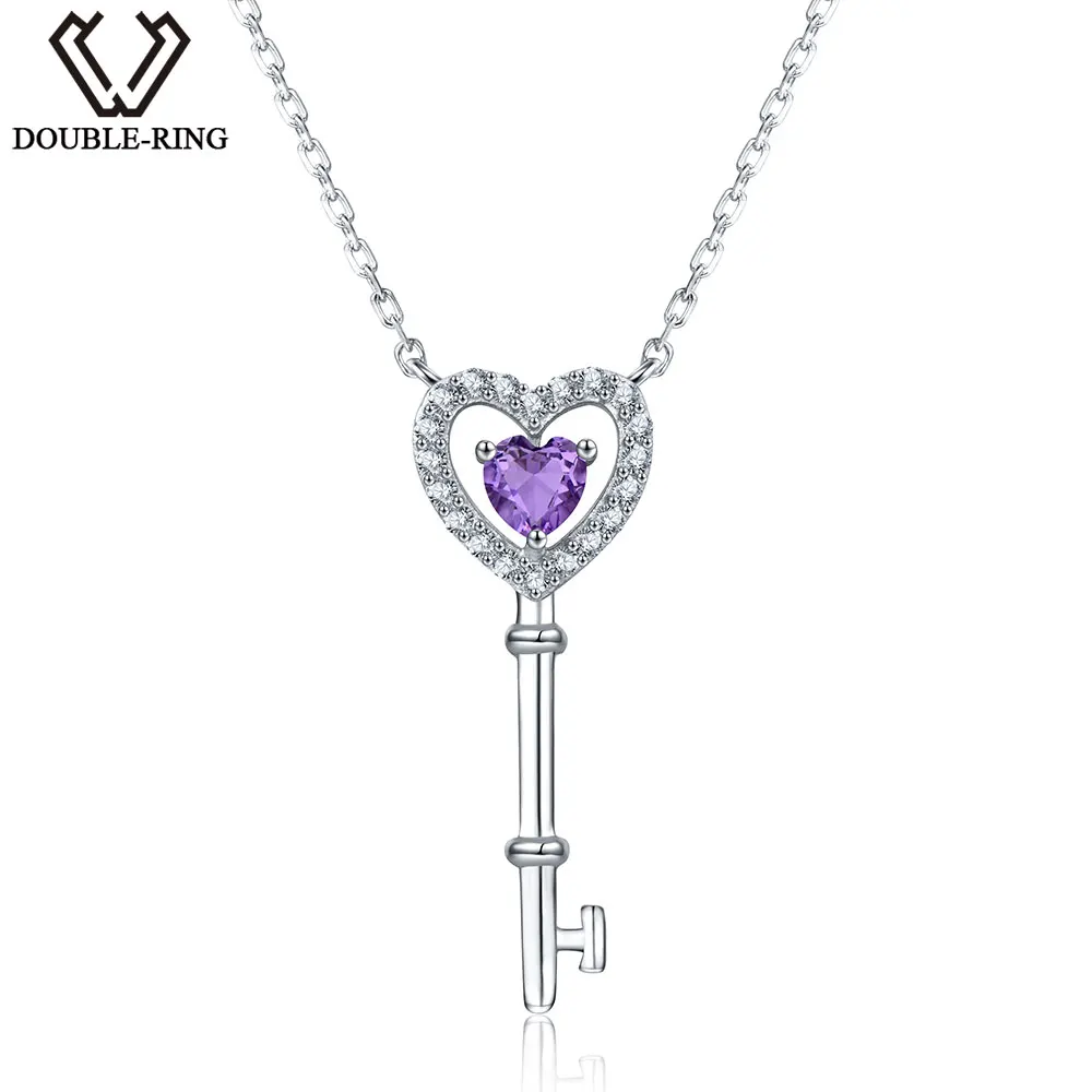 DOUBLE R 0.35ct подлинное ожерелье из натурального аметиста Настоящее серебро 925 пробы