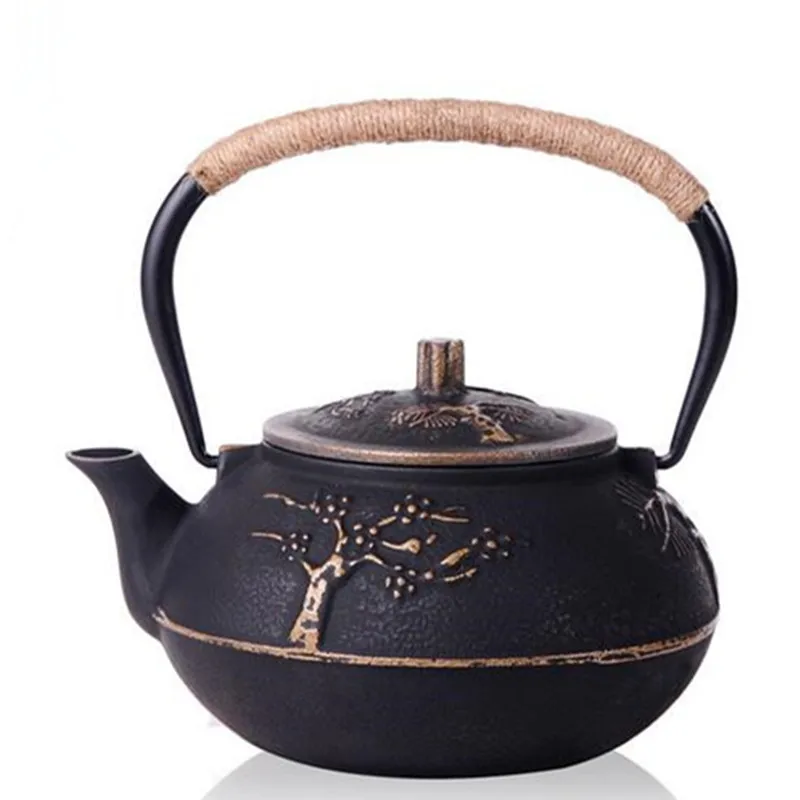 Cast Iron Teapot Cup Tea Set Kettle Caneca With Filter Kung Fu Pot Copo Pine Bamboo Plum Drinkware 5pcs | Дом и сад