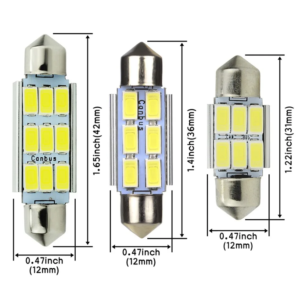 4 шт. Safego светодиодный фестон 31 мм 36 canbus 6SMD 5730 C5W Canbus 5630 автомобильный внутренний