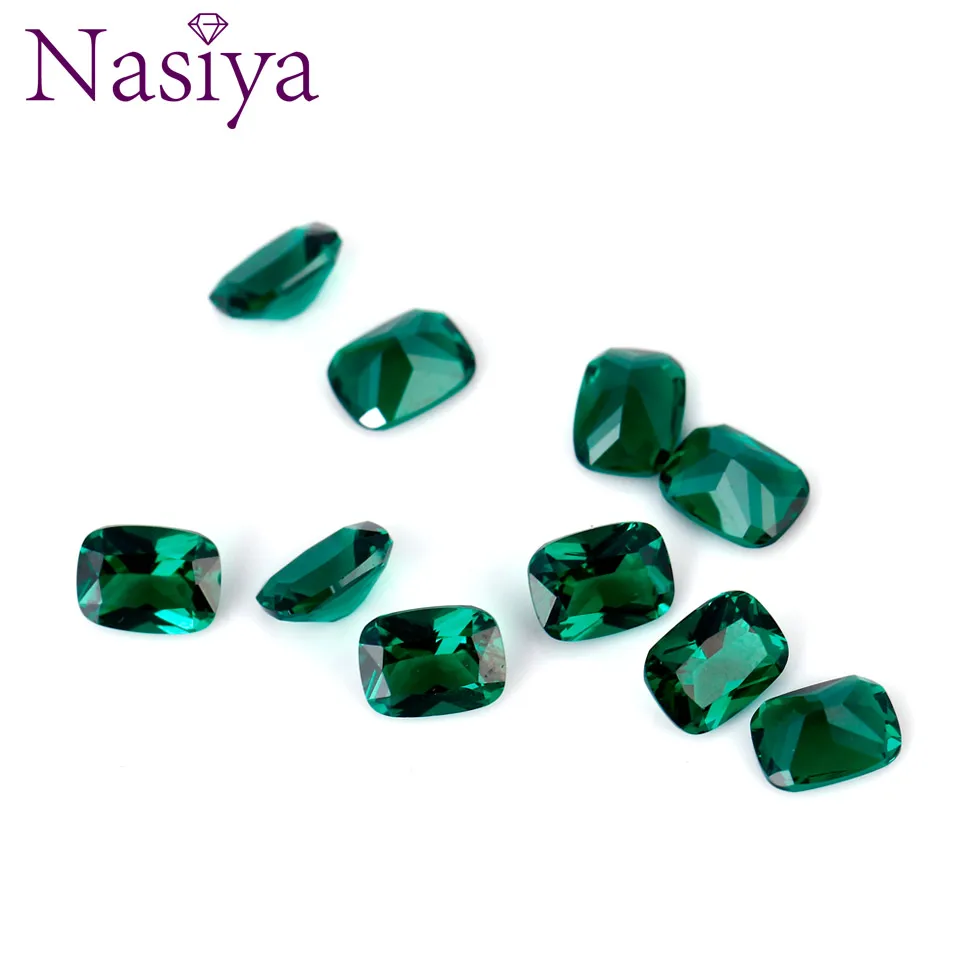 NASIYA 6*8 мм-10 шт свободные драгоценные камни создан нано-сапфир Изумрудный