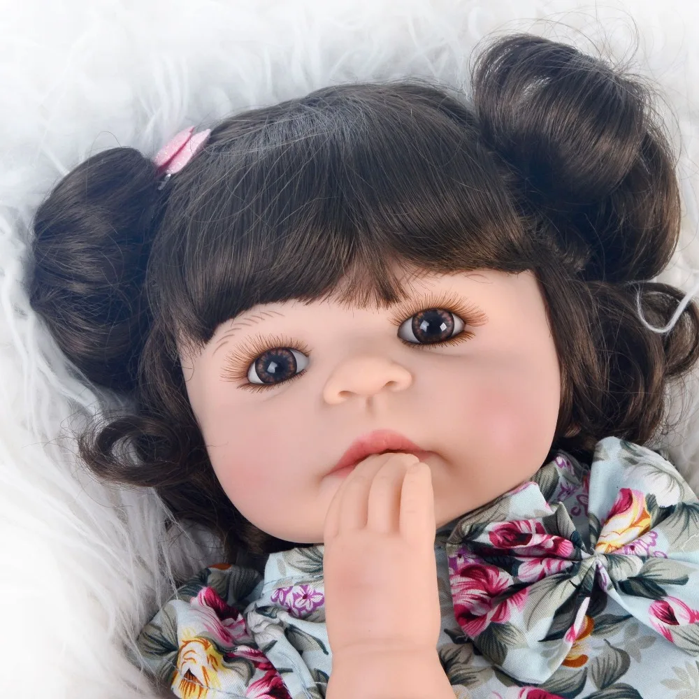 55 см полностью силиконовая кукла corpo bebes sReborn для девочек виниловая новорожденных