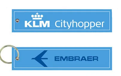 KLM Cityhopper Embraer пилот авиационный брелок ткань вышивка пилота самолет|pilot keychain|keychain