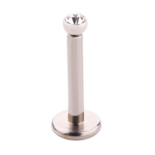 White 5 шт./лот Bling кристалл головкой винт в Labret 16 г серьги для губ пикантные противоаллергические Пирсинг из нержавеющей стали украшения для тела для женщин LB02 - Окраска металла: White