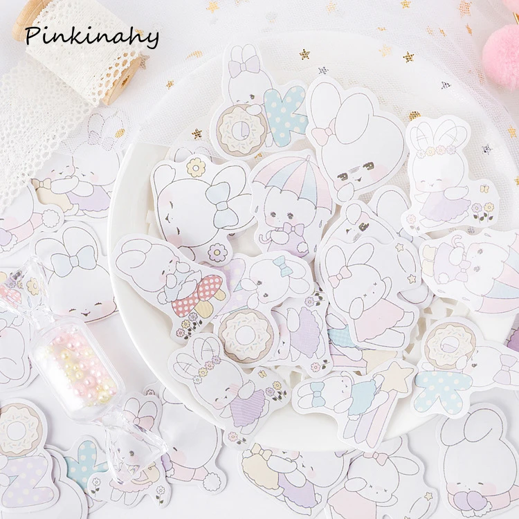 Kawaii Мягкий Кролик журнал самоклеящиеся наклейки альбом для самостоятельной