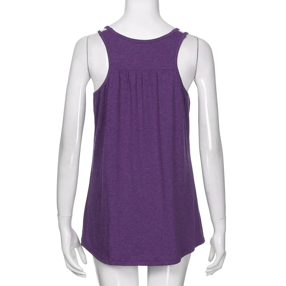 Women's fashion summer Solid Scoop Neck Cute Workout Tank top female vetement femme 2019 grey 2XL | Женская одежда