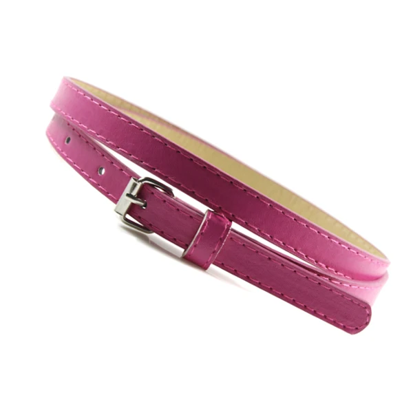 

New Sweetness Women Faux Leather Belts Candy Color Thin Skinny Waistband Adjustable Belt