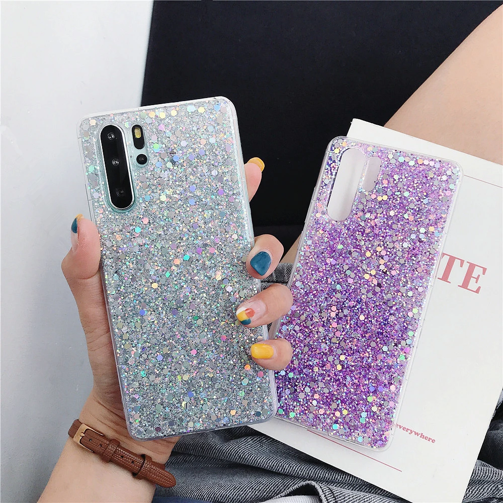 Силиконовые Bling Блестящий со стразами и пайетками чехол для телефона для huawei P Smart P30 P20 Pro P10 P8 P9 Lite Nova 2 2S 2i 3i 4 3 E чехол s
