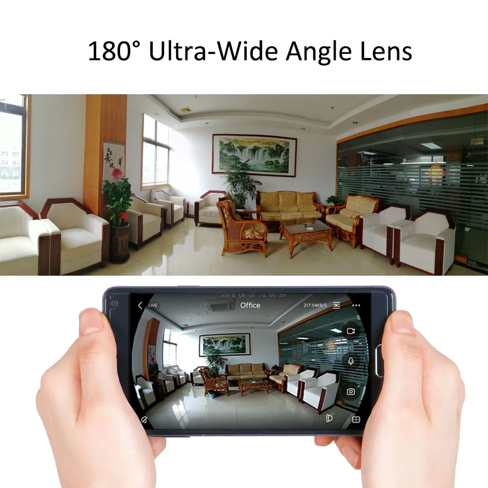 Kingkonghome HD 1080 P рыбий глаз Wi Fi мини беспроводная камера IP широкоугольный CCTV Домашняя