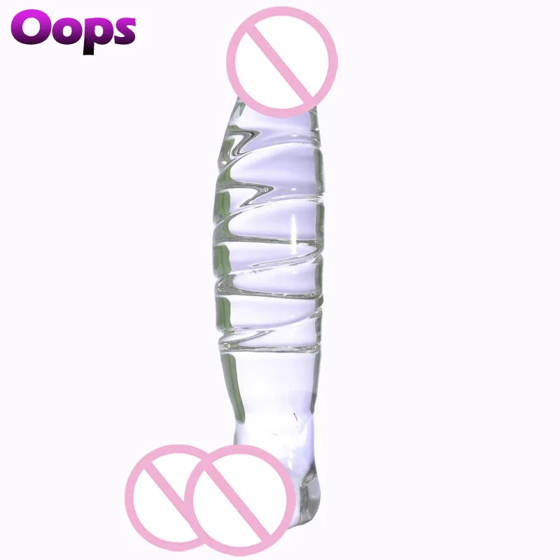Женская Анальная пробка огромный стеклянный женский пенис член с яичками