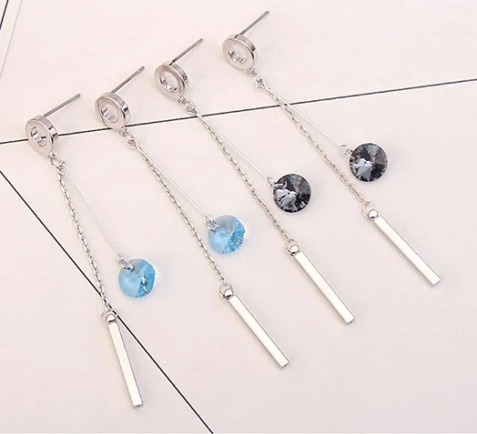 Модные женские Серебристые круглые обтекаемые длинные серьги с кисточками и