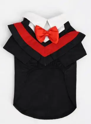 Dog clothes pet clothes graduation doctor suit turned dog dress - Цвет: Алый