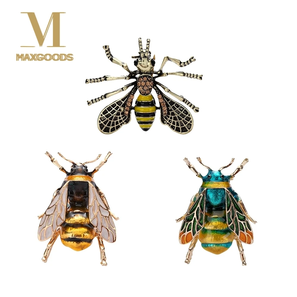 Винтажные броши в виде пчел 1 шт. металлическая брошь унисекс насекомых булавка