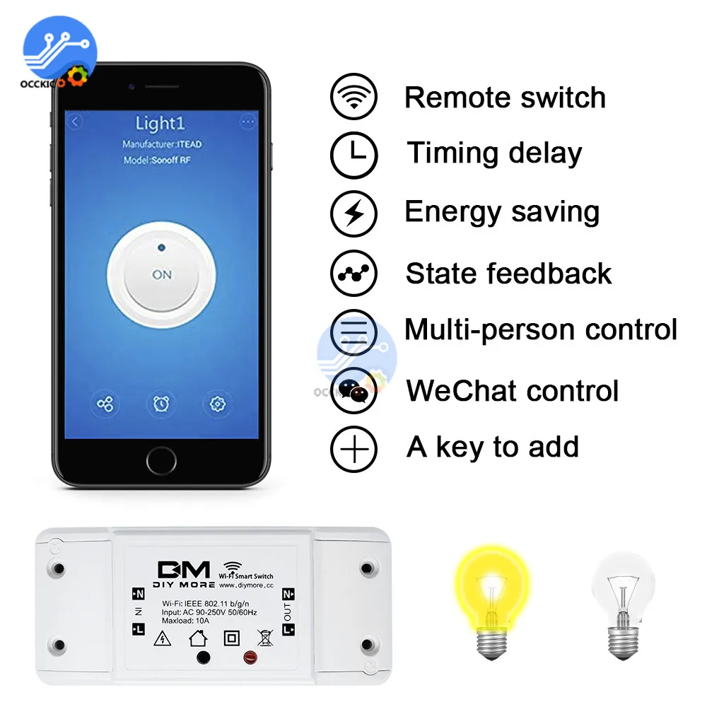 Sonoff DM AC 90 V-250 V умный пульт дистанционного управления Wifi переключатель Diy таймер беспроводной прерыватель смарт WiFi розетка Смарт для Google Home