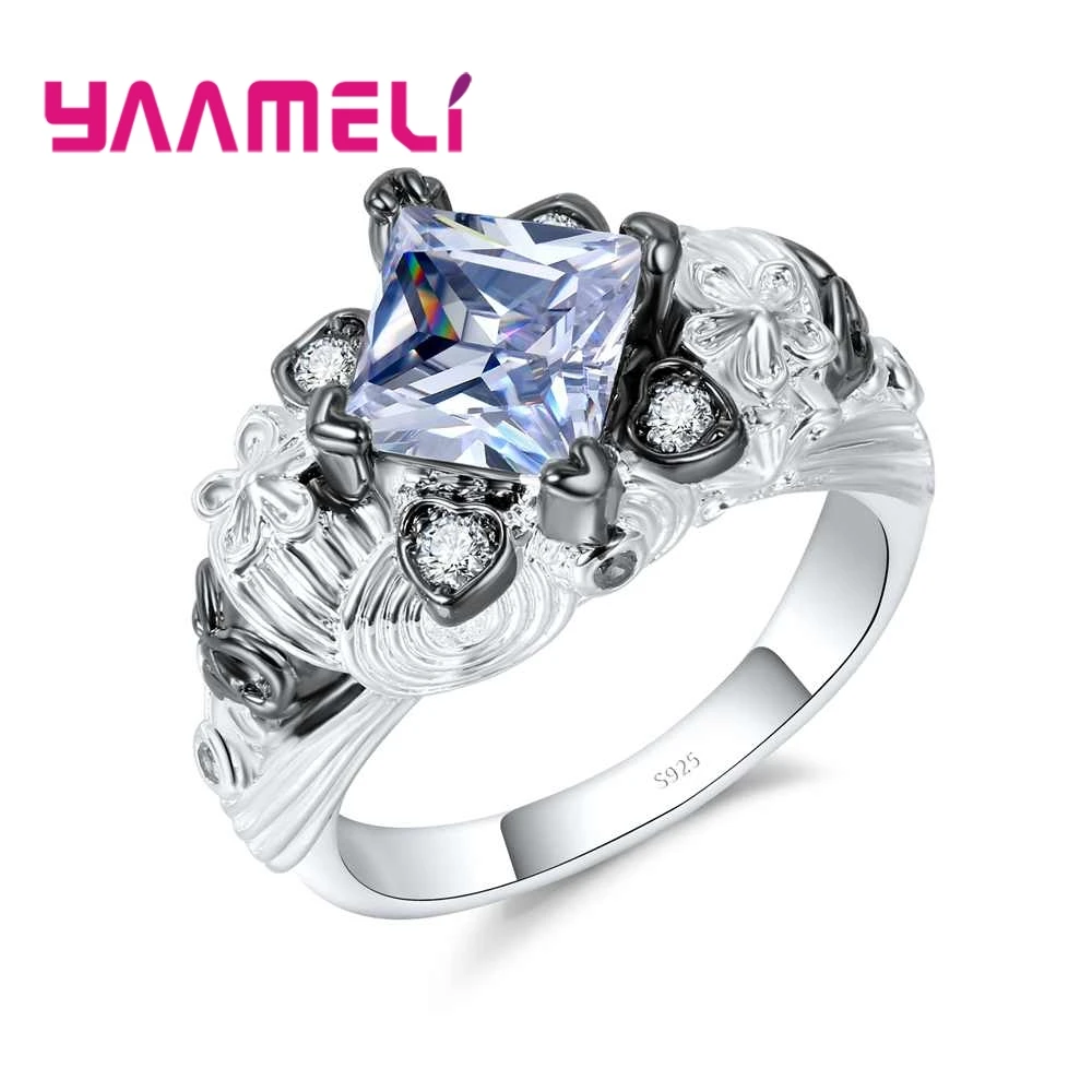 Женское кольцо из серебра 925 пробы с белым камнем|925 sterling silver|heart shaped ringsterling silver |