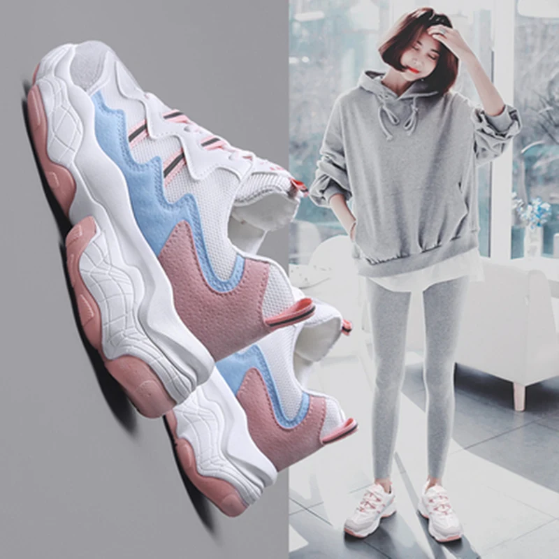 Весенне летние кроссовки женская Вулканизированная обувь дышащая на плоской