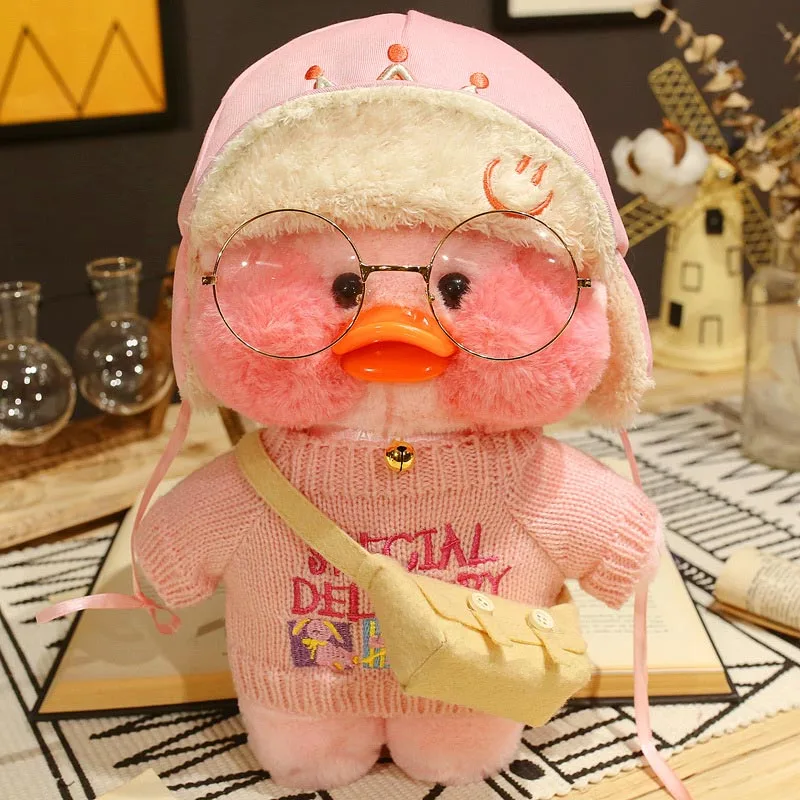 Kawaii 30 см LaLafanfan кафе утка плюшевая игрушка милая розовая Утка Мягкая кукла животные куклы детские игрушки подарок на день рождения для детей