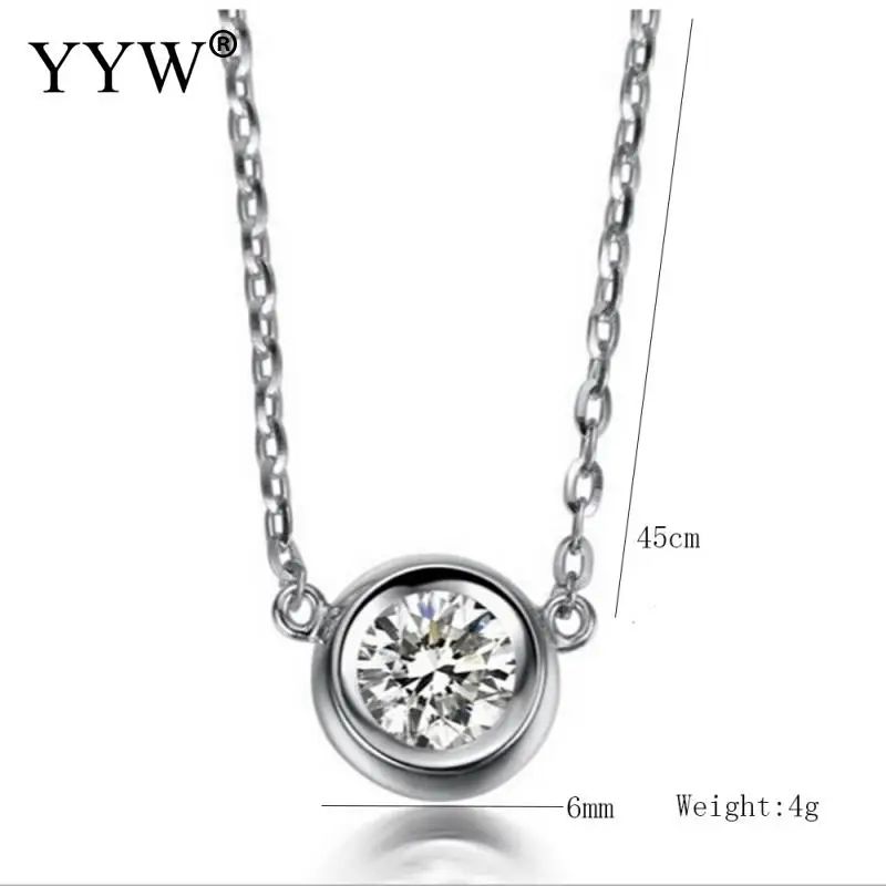 

YYW Fashion Crystal Jewelry 316L Stainless Steel Pendants Necklaces for women Elegant Ladies Party Engagement Jewelry Wedding