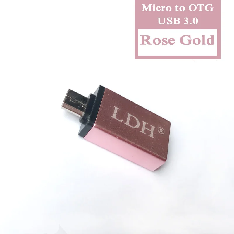 LDH V8 микро USB 2,0 к USB OTG адаптер конвертер для мобильных телефонов - Цвет: Rose Gold