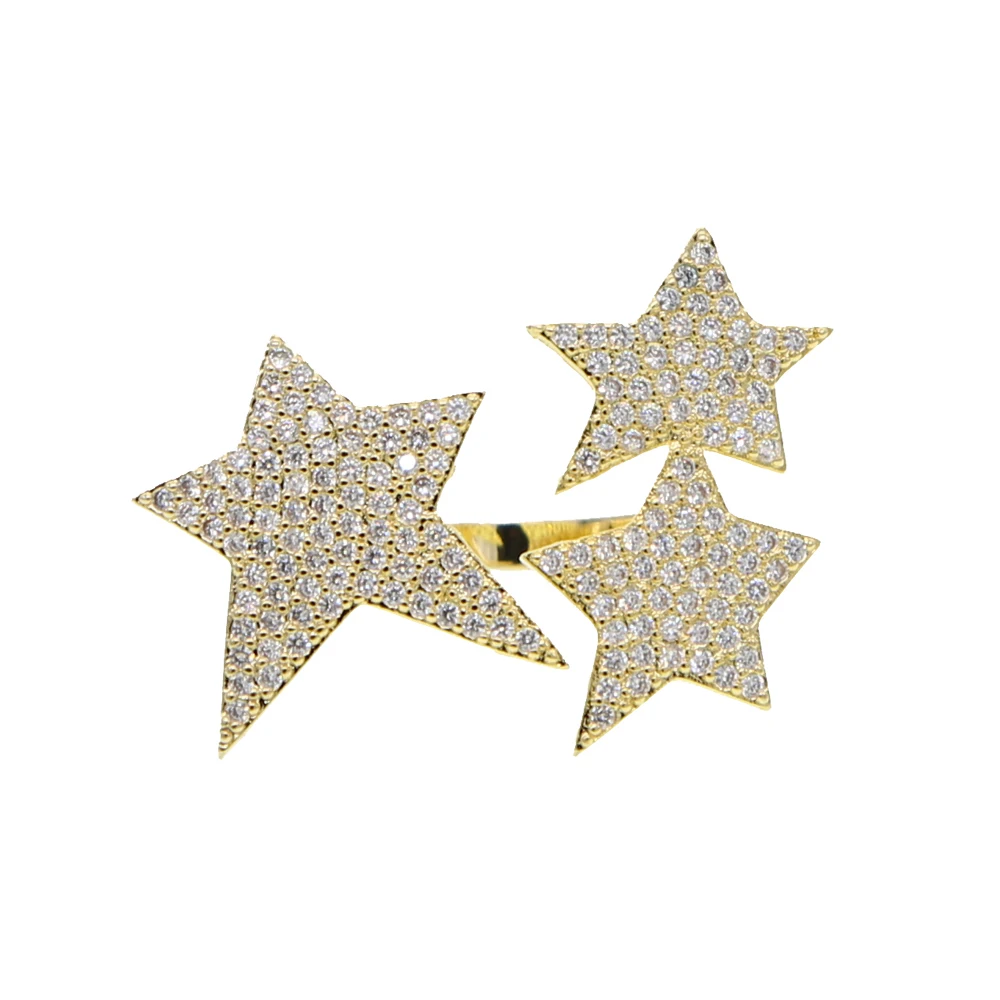 Женское кольцо с фианитом 3 цвета |