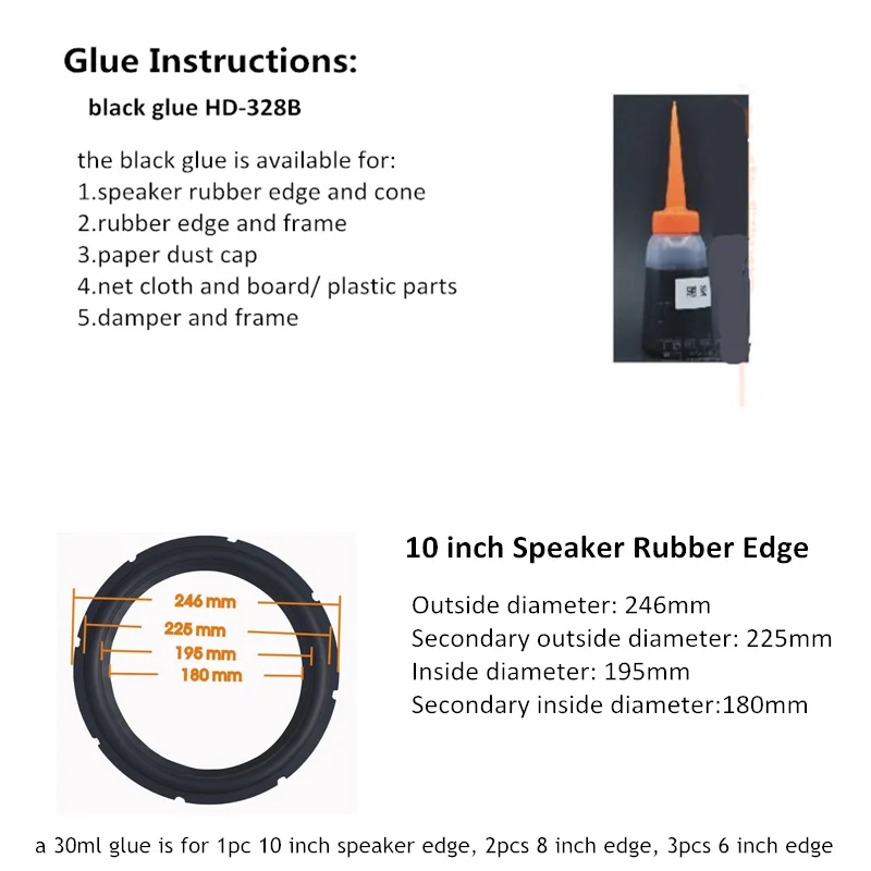 Резиновое кольцо LEORY для ремонта кромок динамика 2 шт. аксессуары 3/4/5/6/8/10/12